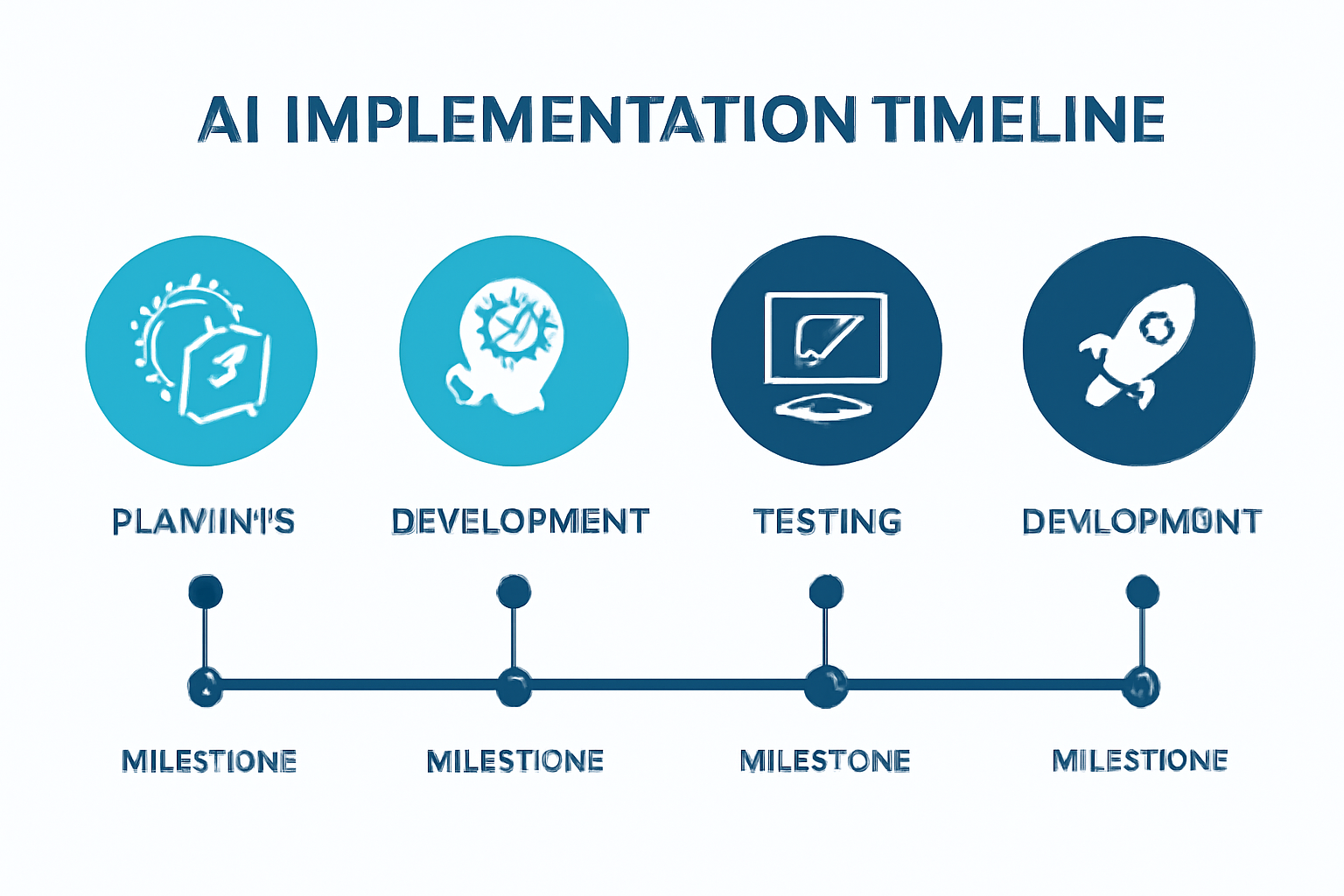 AI implementation roadmap showing step-by-step deployment phases