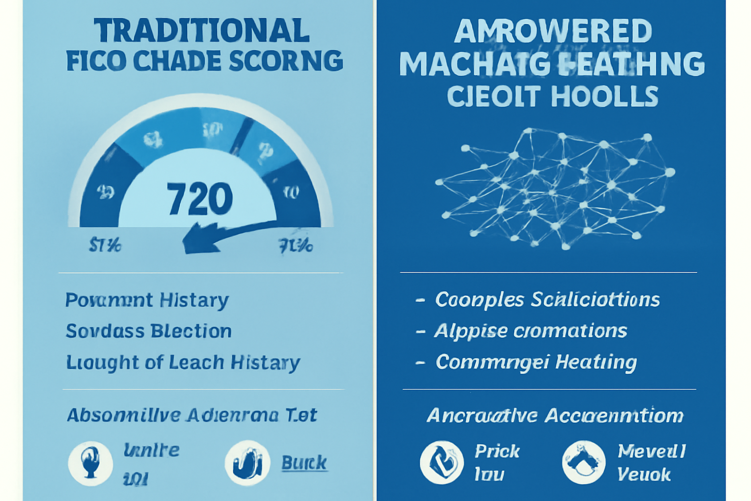Comparison of traditional credit scoring versus AI-powered machine learning credit assessment models