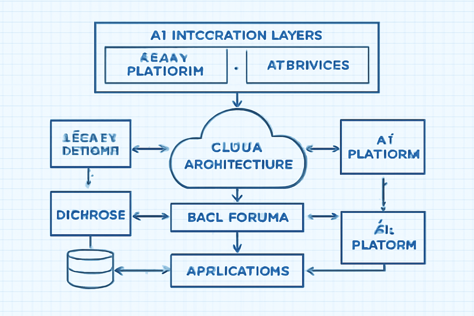 Enterprise AI integration architecture and infrastructure diagram