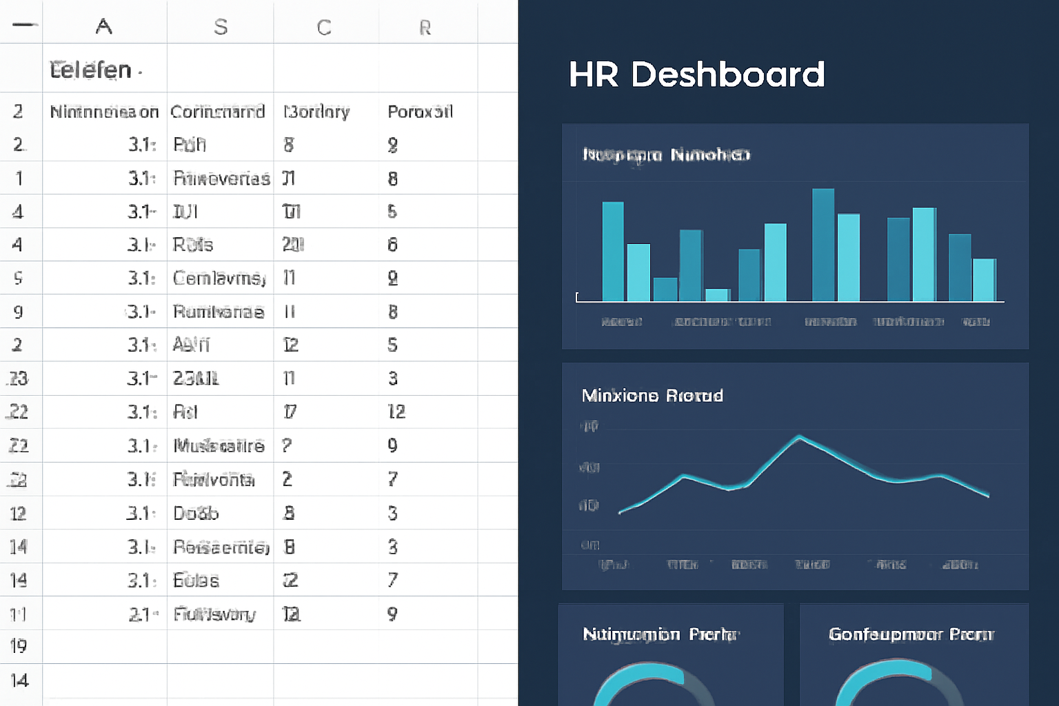 Transformation of HR data into dashboard visualizations