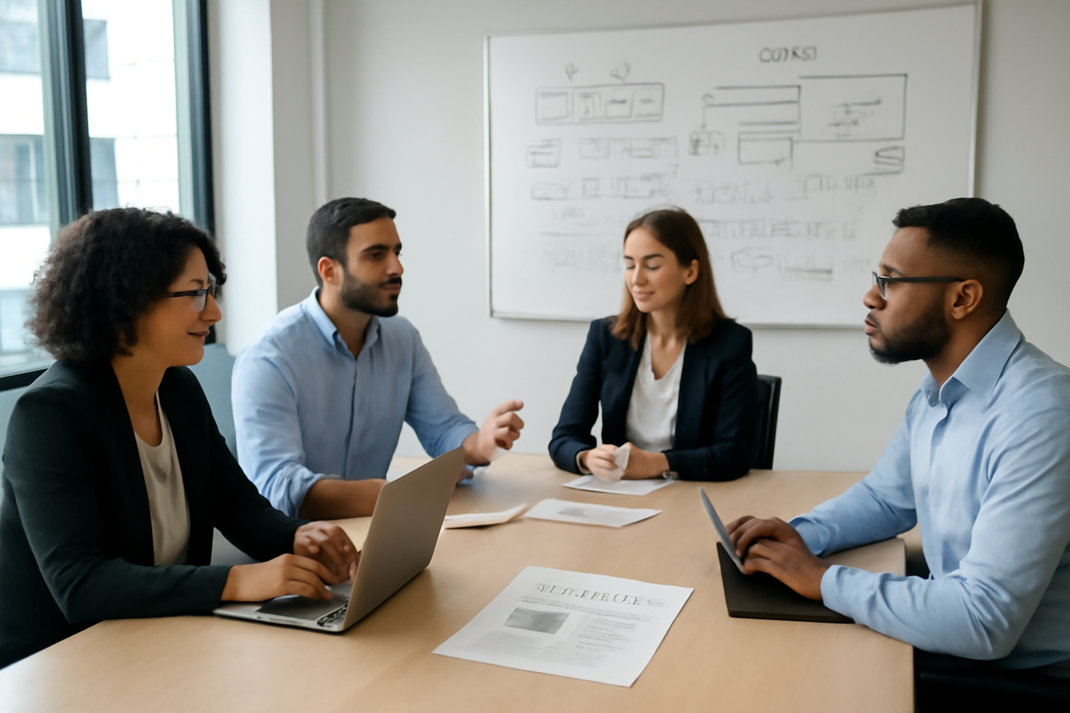 Cross-functional team planning AI integration strategy
