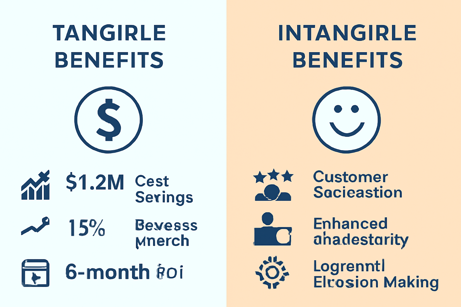 Comparison of tangible and intangible AI implementation benefits