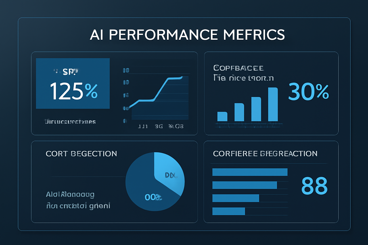 AI performance metrics dashboard showing ROI and business KPIs